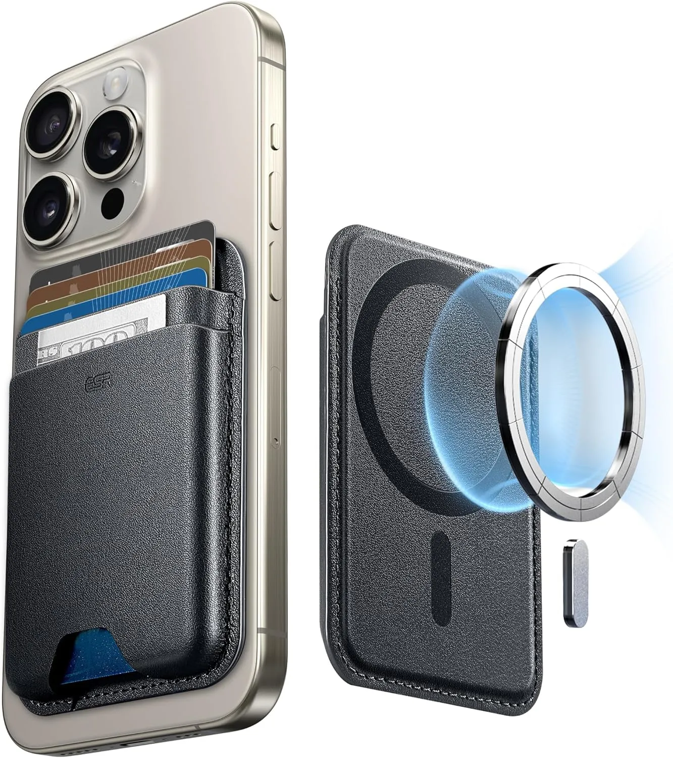 MagSafe Wallet, 5-Card Holder, iPhone Wallet with 3,200 g Magnetic Strength