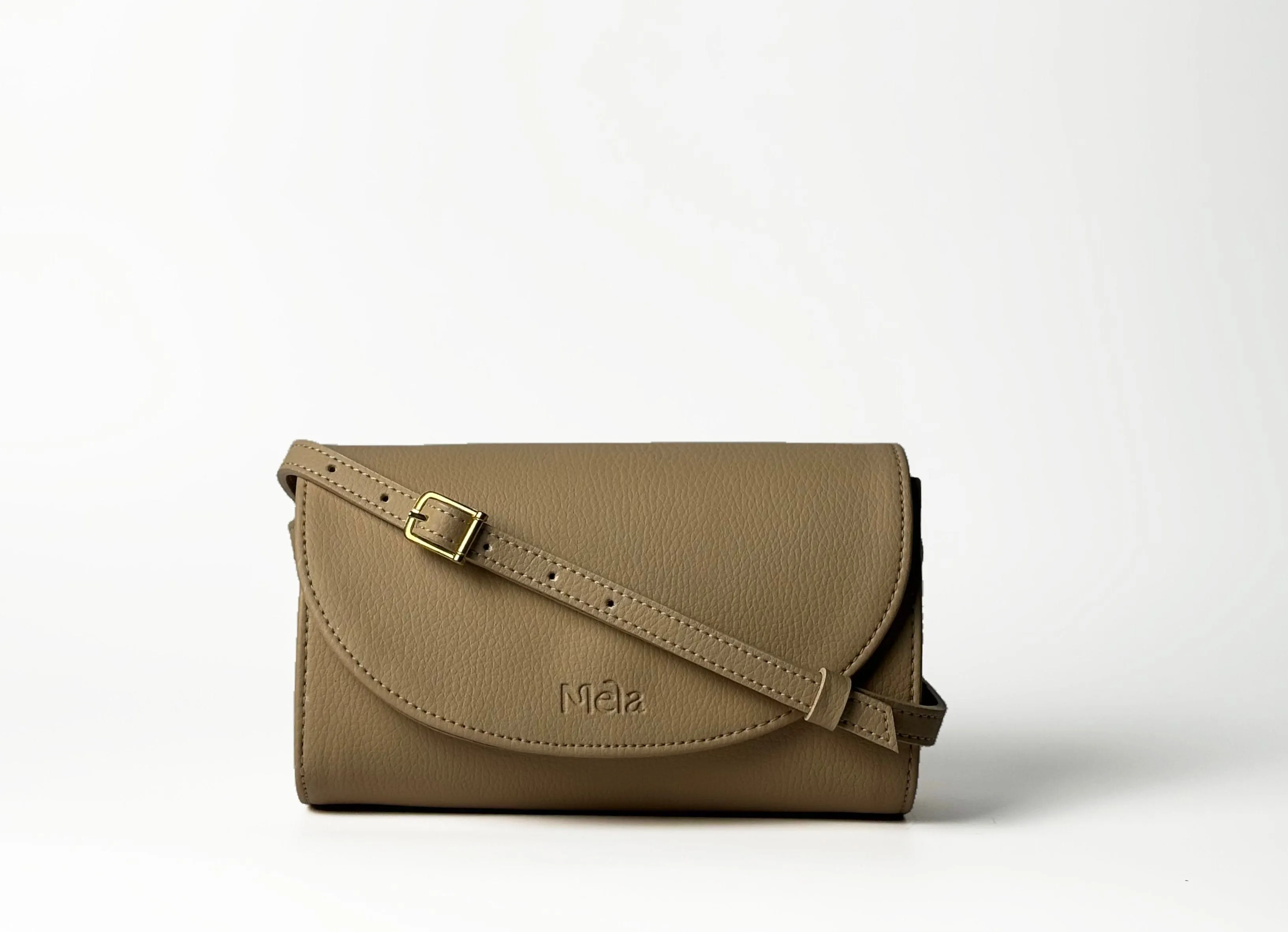 Marlee Apple Leather Vegan Crossbody Bag | Beige