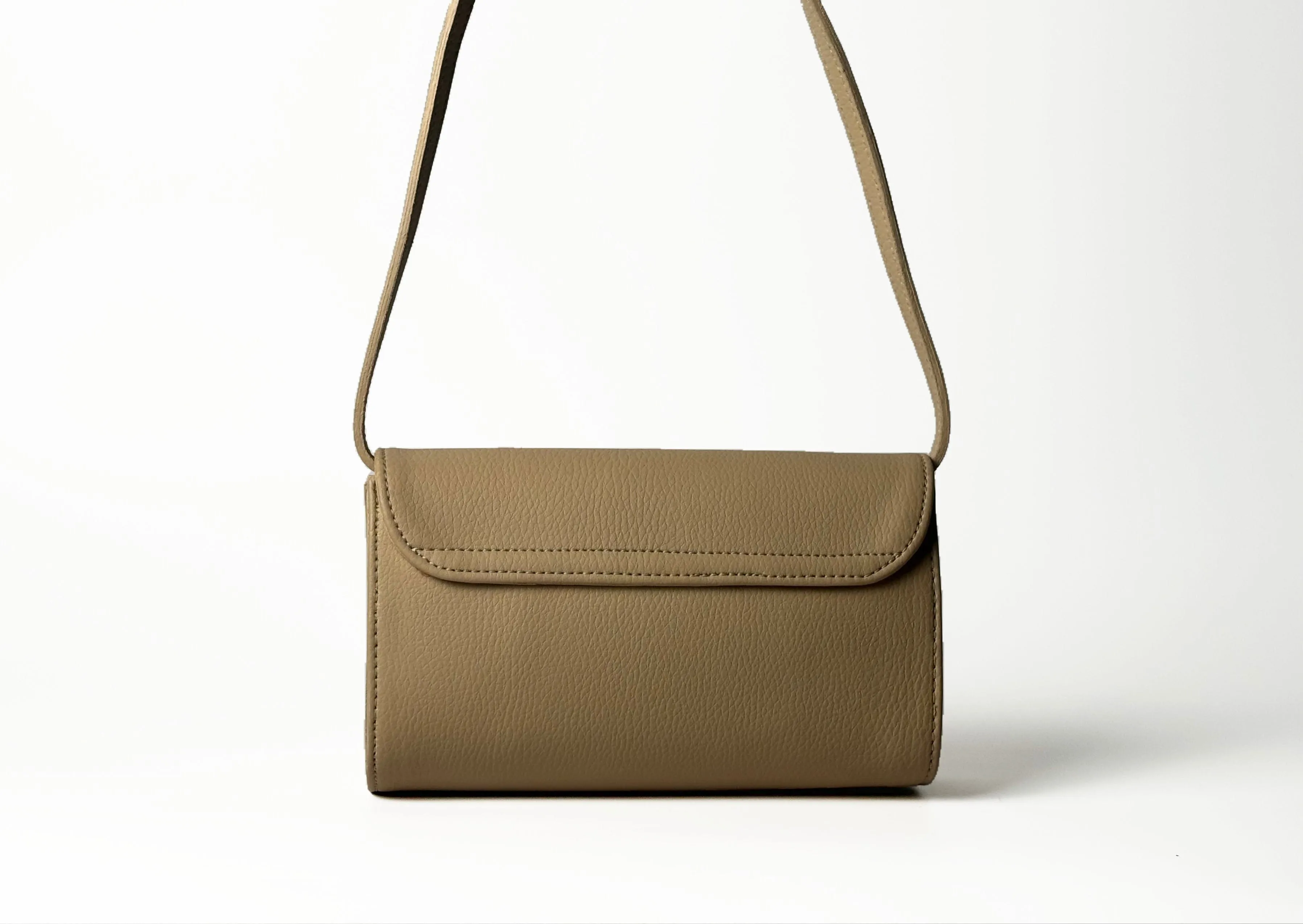 Marlee Apple Leather Vegan Crossbody Bag | Beige