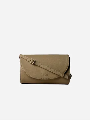 Marlee Apple Leather Vegan Crossbody Bag | Beige