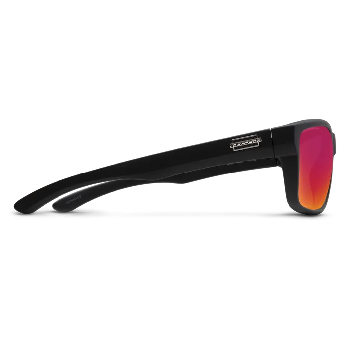 Mayor - Matte Black   Polarized Red Mirror Lens