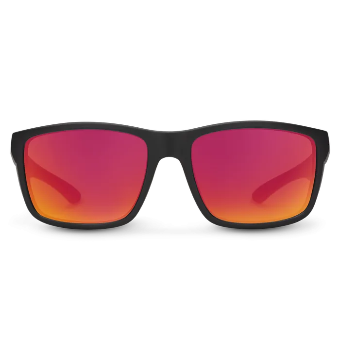 Mayor - Matte Black   Polarized Red Mirror Lens