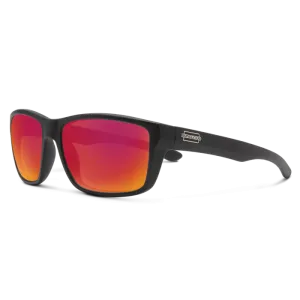 Mayor - Matte Black   Polarized Red Mirror Lens