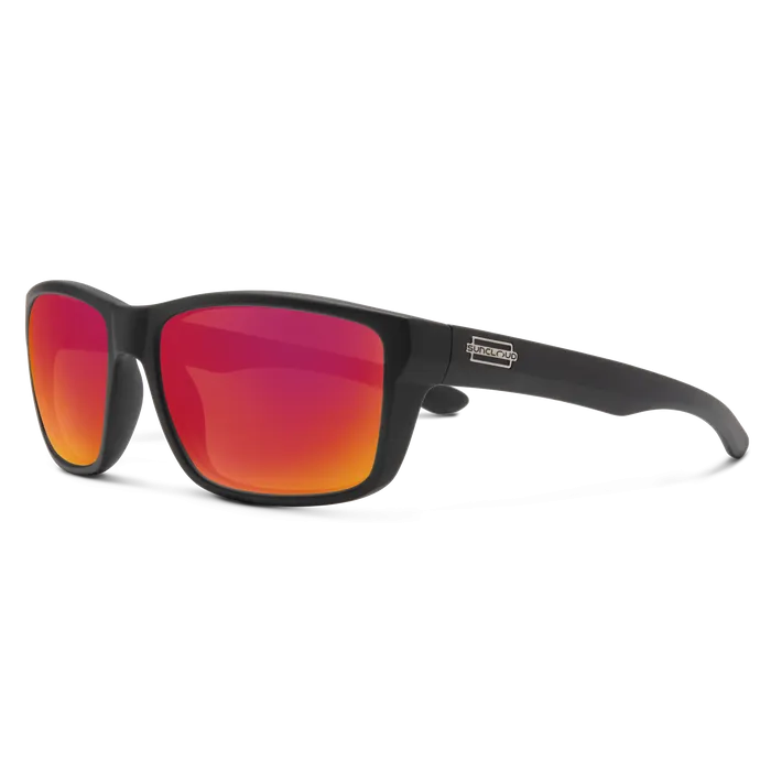 Mayor - Matte Black   Polarized Red Mirror Lens