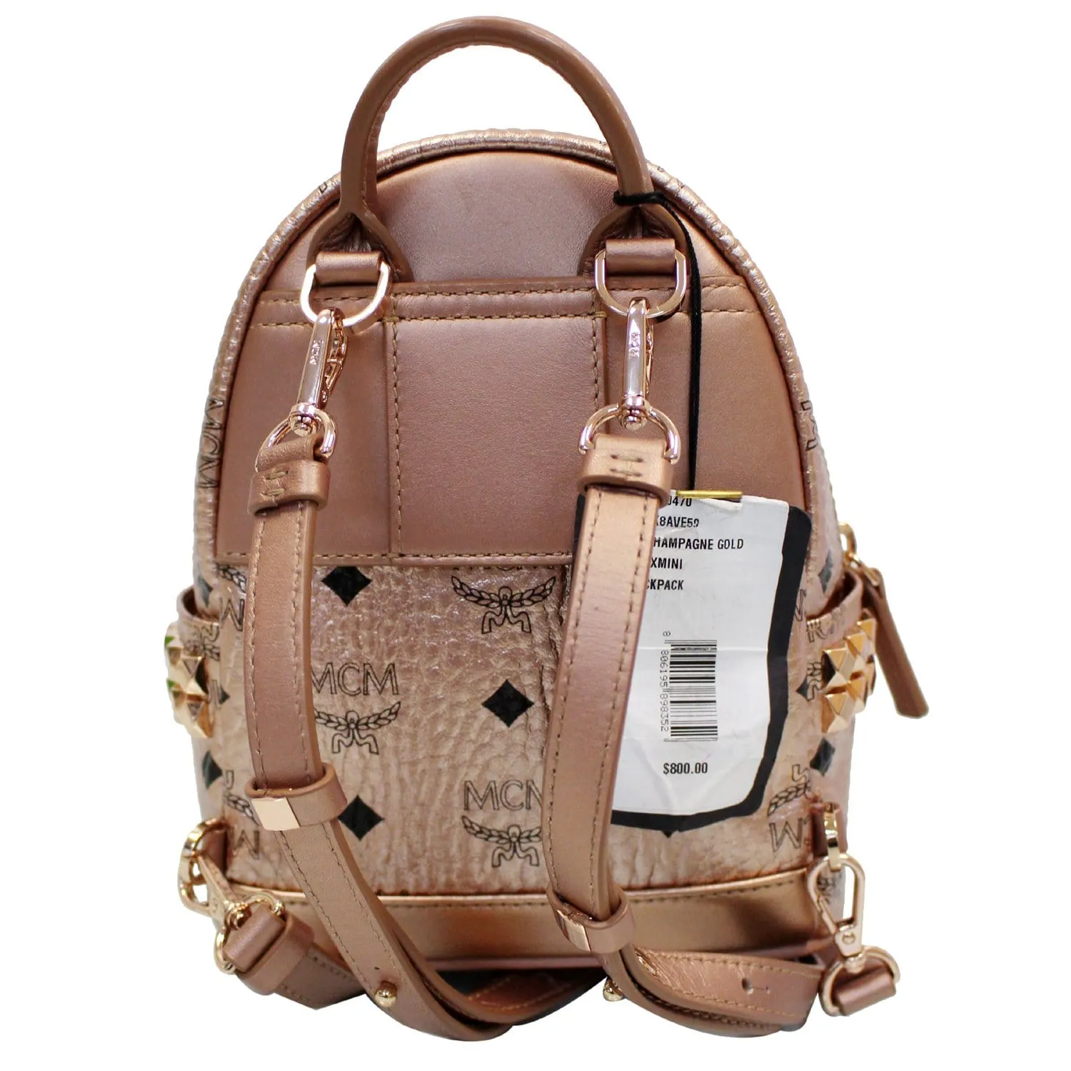 MCM Stark Bebe Boo X Mini Visetos Backpack Bag Gold
