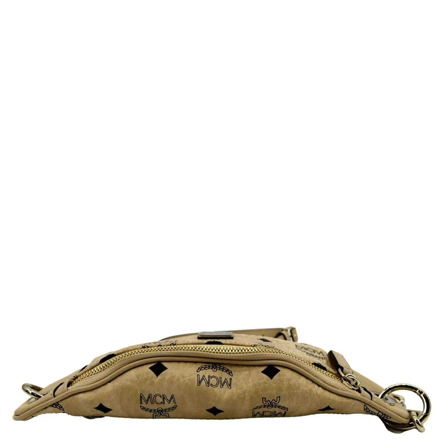 MCM Visetos Canvas Crossbody Belt Bag Beige
