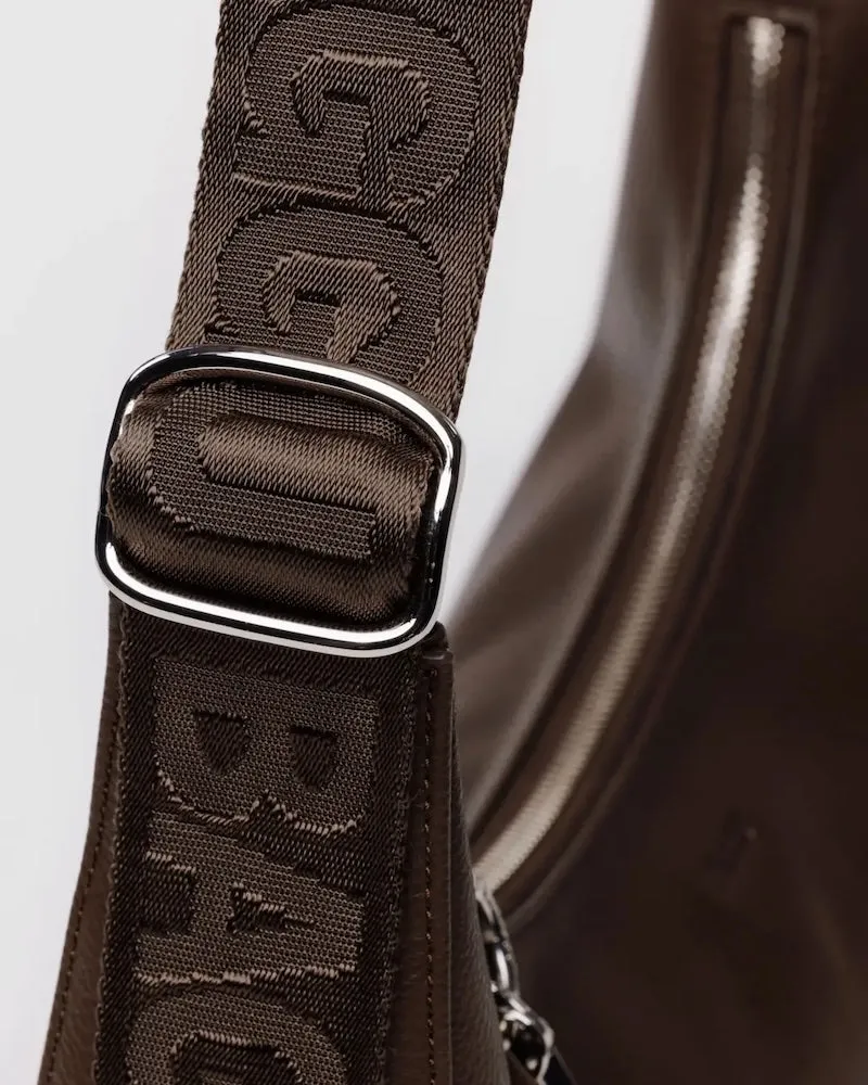 Medium Crescent Brown Leather Bag