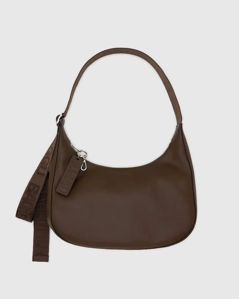 Medium Crescent Brown Leather Bag
