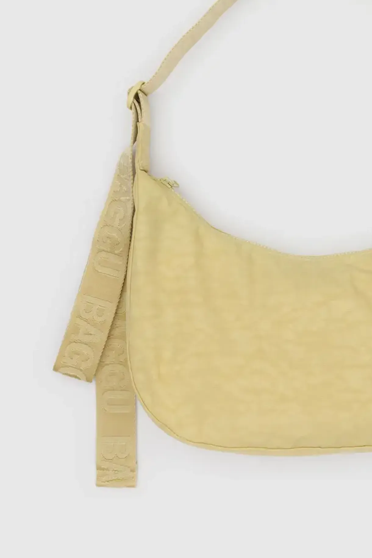 Medium Nylon Crescent Bag in Butter