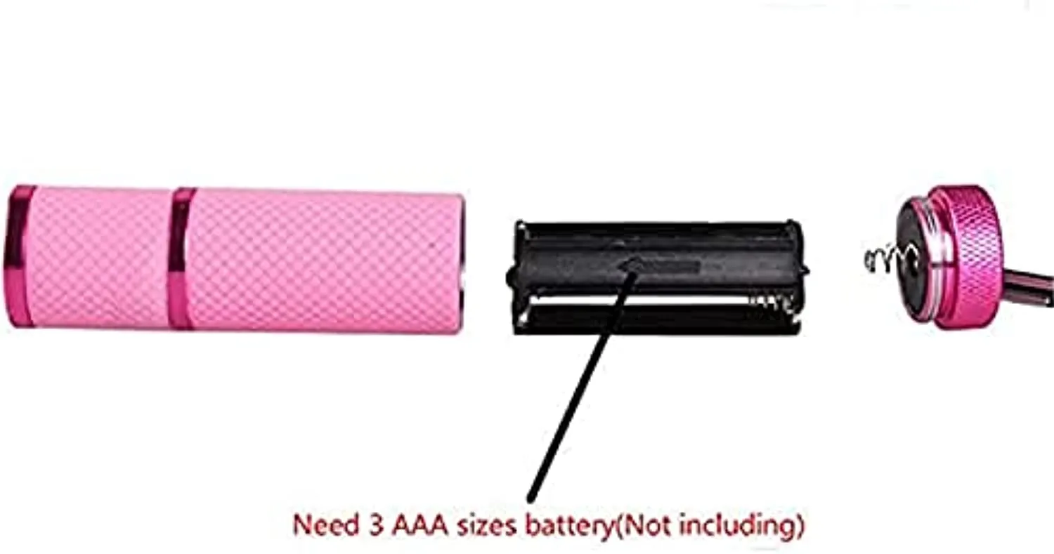 Meitawilltion 9 LED Small Glow Nail Lamp,Mini UV Nail Dryer for Gel Nails Polish,Portable Flashlight for Nail Art Pink