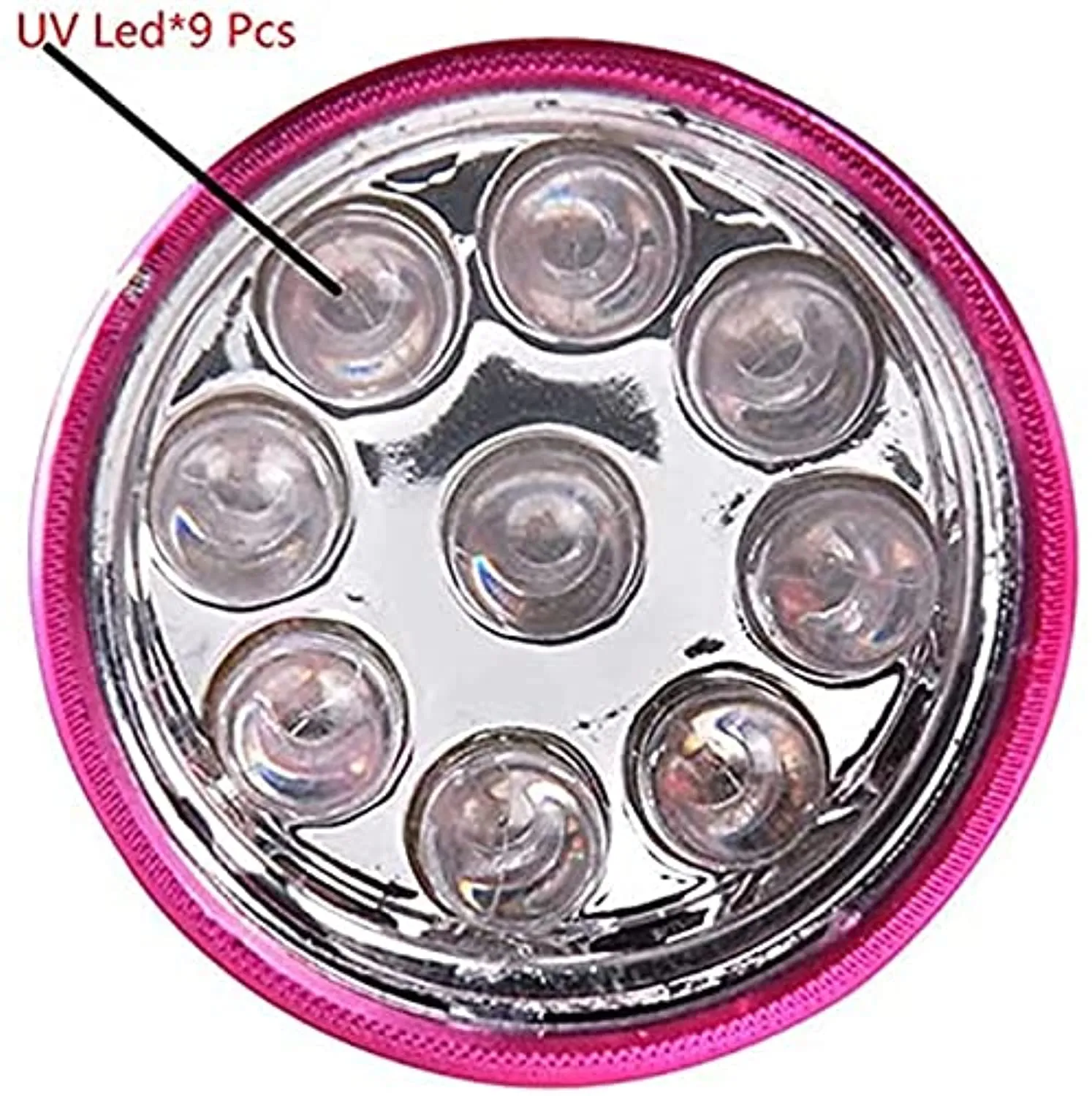 Meitawilltion 9 LED Small Glow Nail Lamp,Mini UV Nail Dryer for Gel Nails Polish,Portable Flashlight for Nail Art Pink