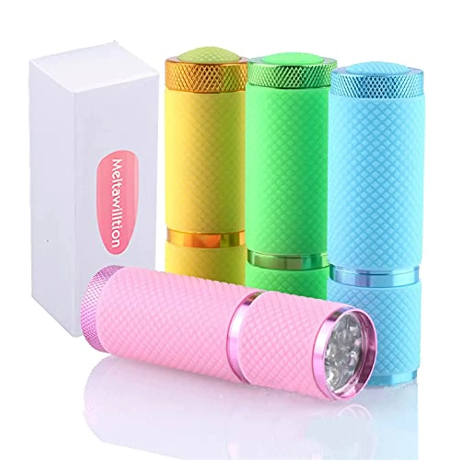 Meitawilltion 9 LED Small Glow Nail Lamp,Mini UV Nail Dryer for Gel Nails Polish,Portable Flashlight for Nail Art Pink