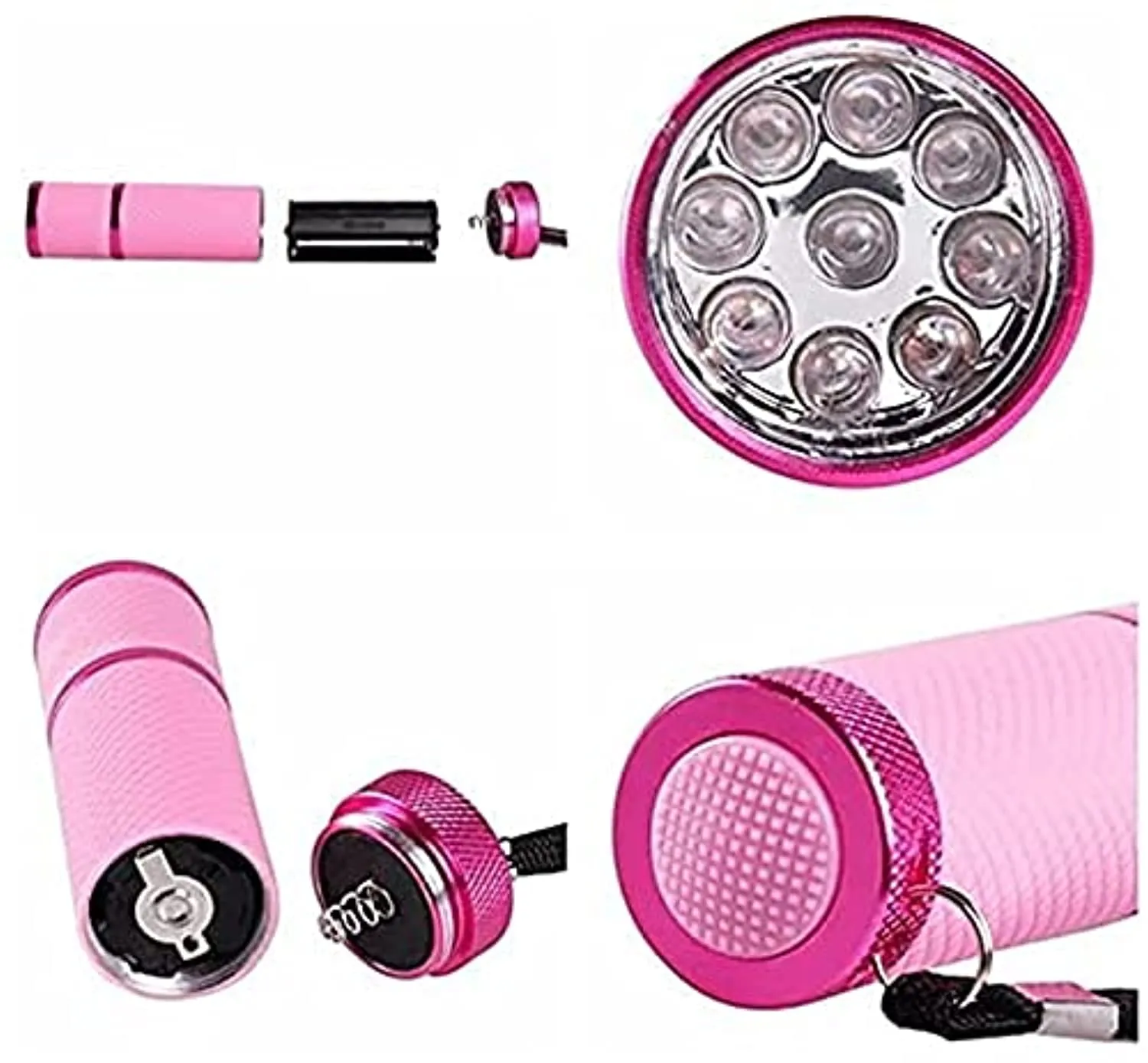 Meitawilltion 9 LED Small Glow Nail Lamp,Mini UV Nail Dryer for Gel Nails Polish,Portable Flashlight for Nail Art Pink