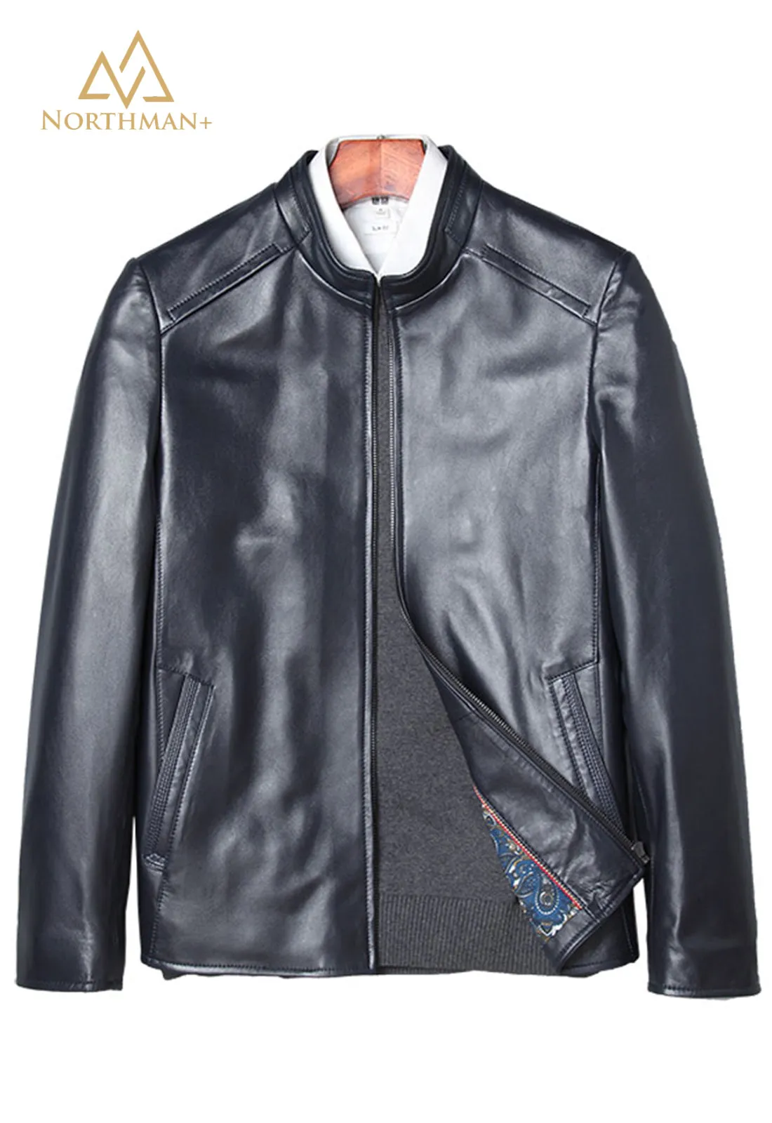 Men's Slim Fit Leather Jacket : Maestro