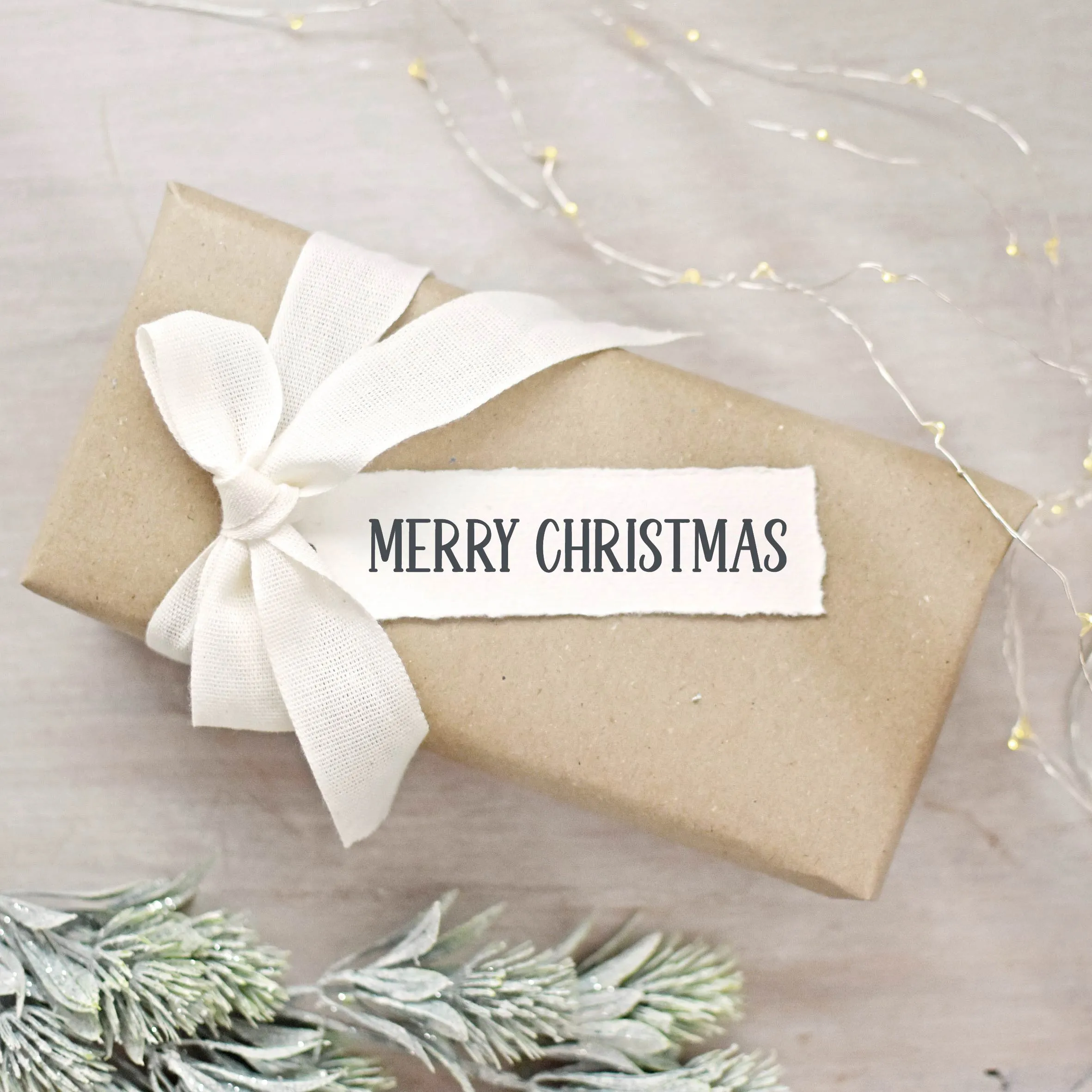 Merry Christmas Simple Rubber Stamp