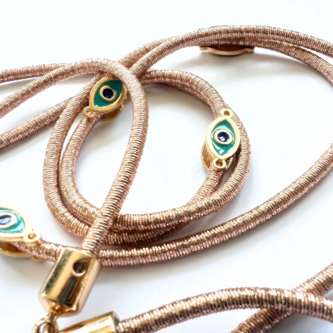 Metallic Crossbody Lanyard- Rose Gold