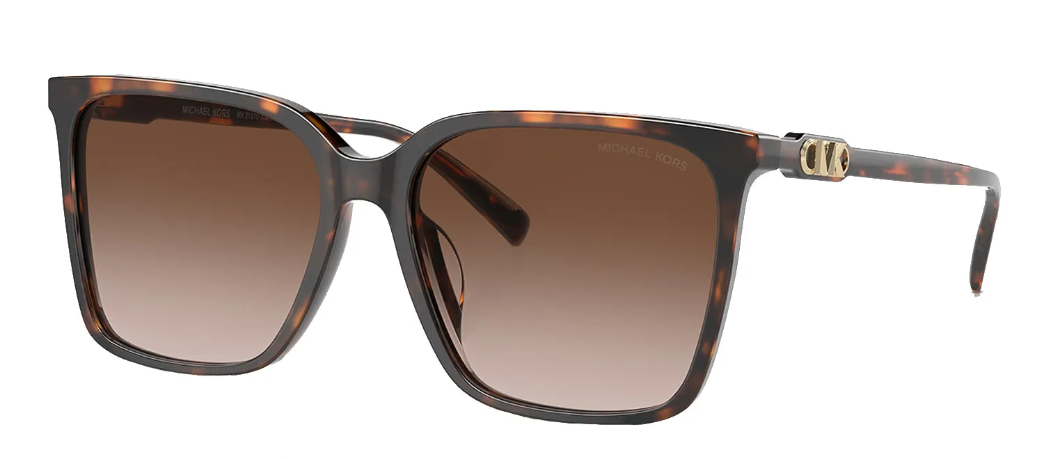 Michael Kors CANBERRA MK 2197U 300613 Square Plastic Tortoise Sunglasses with Brown Gradient Lens