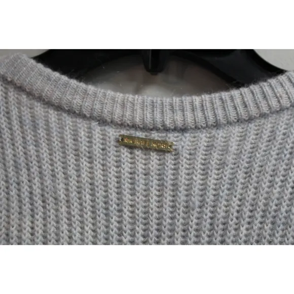Michael Kors Open Shoulder Light Blue Sweater with Merino Wool Size S