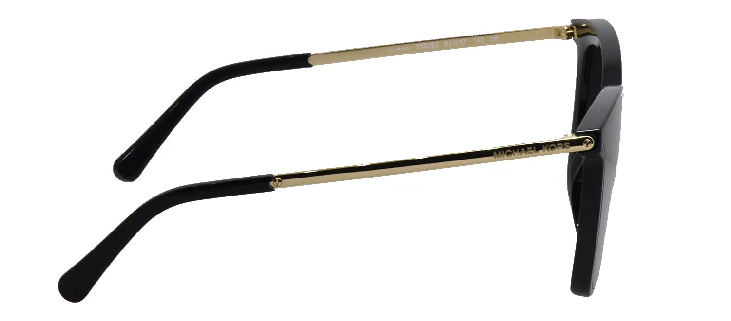 Michael Kors ZERMATT MK 2079U 333282 Square Plastic Black Sunglasses with Silver Mirror Lens