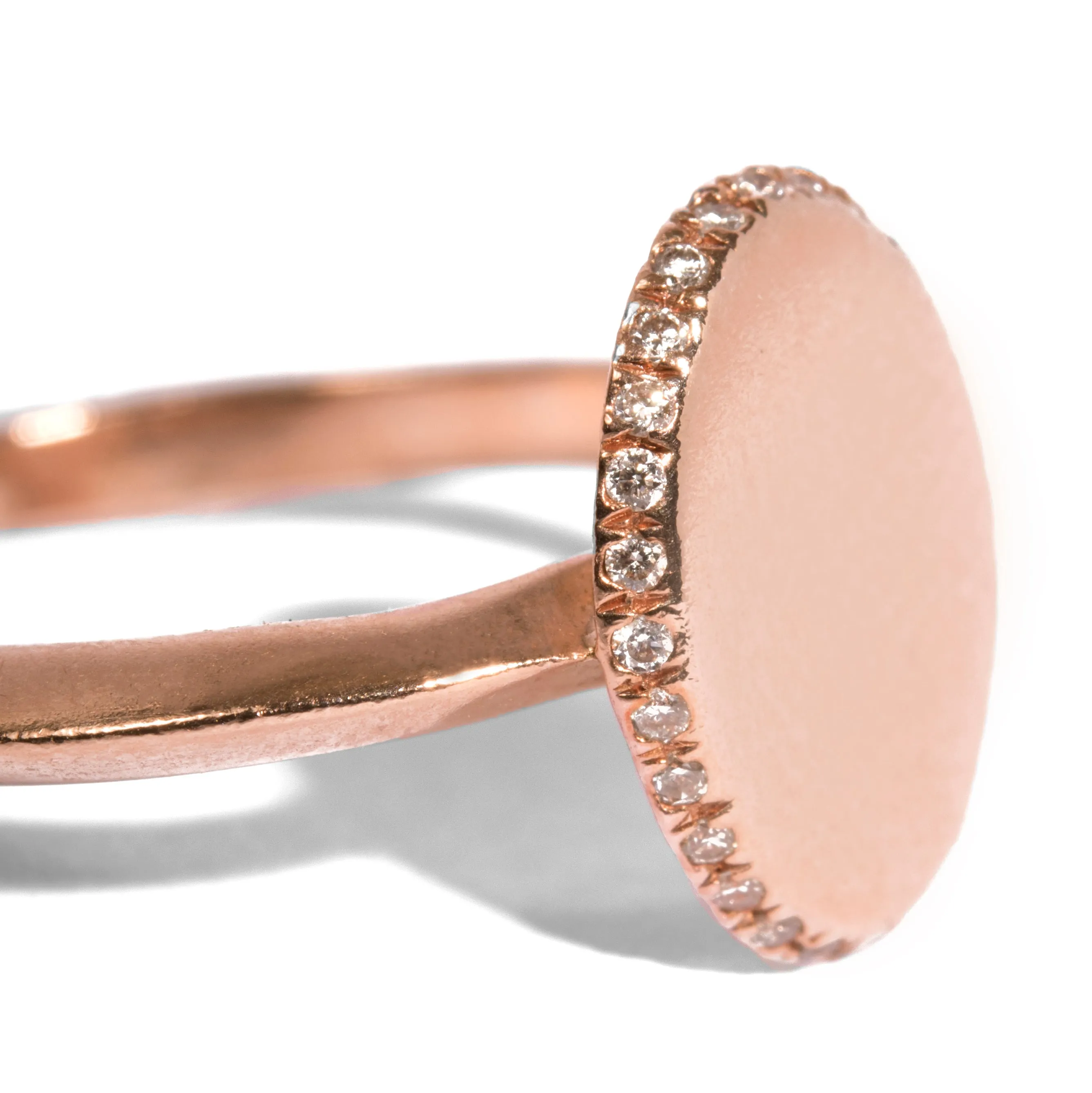 Micro Pave Edge Engraved Oval Shape Ring