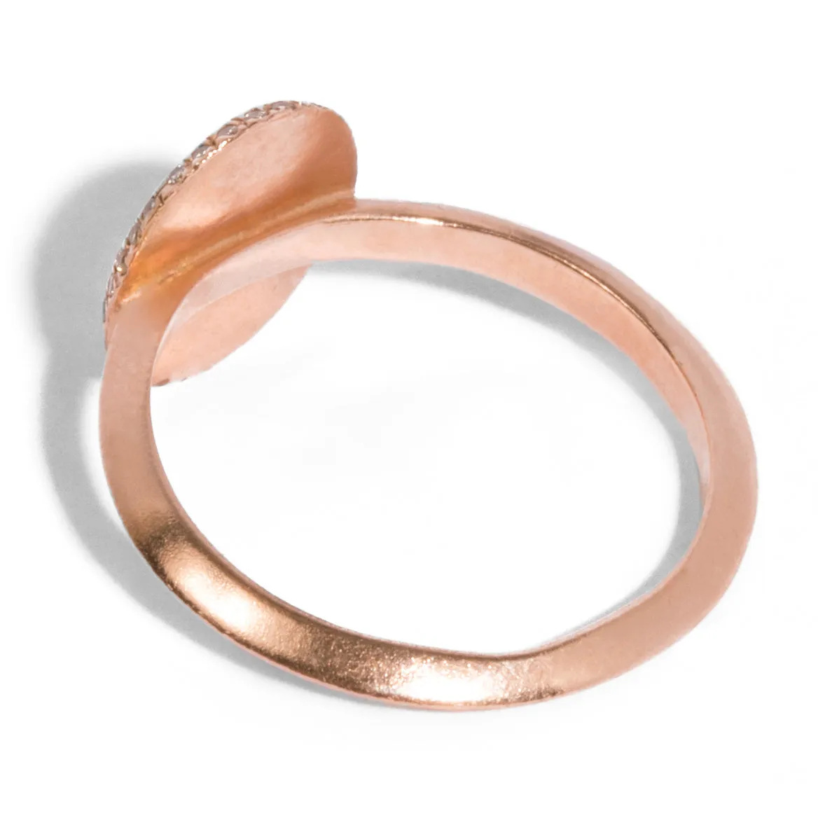 Micro Pave Edge Engraved Oval Shape Ring