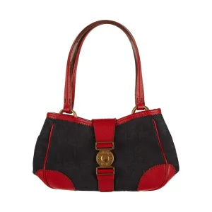 Miu Miu Denim Red Logo Shoulder Bag