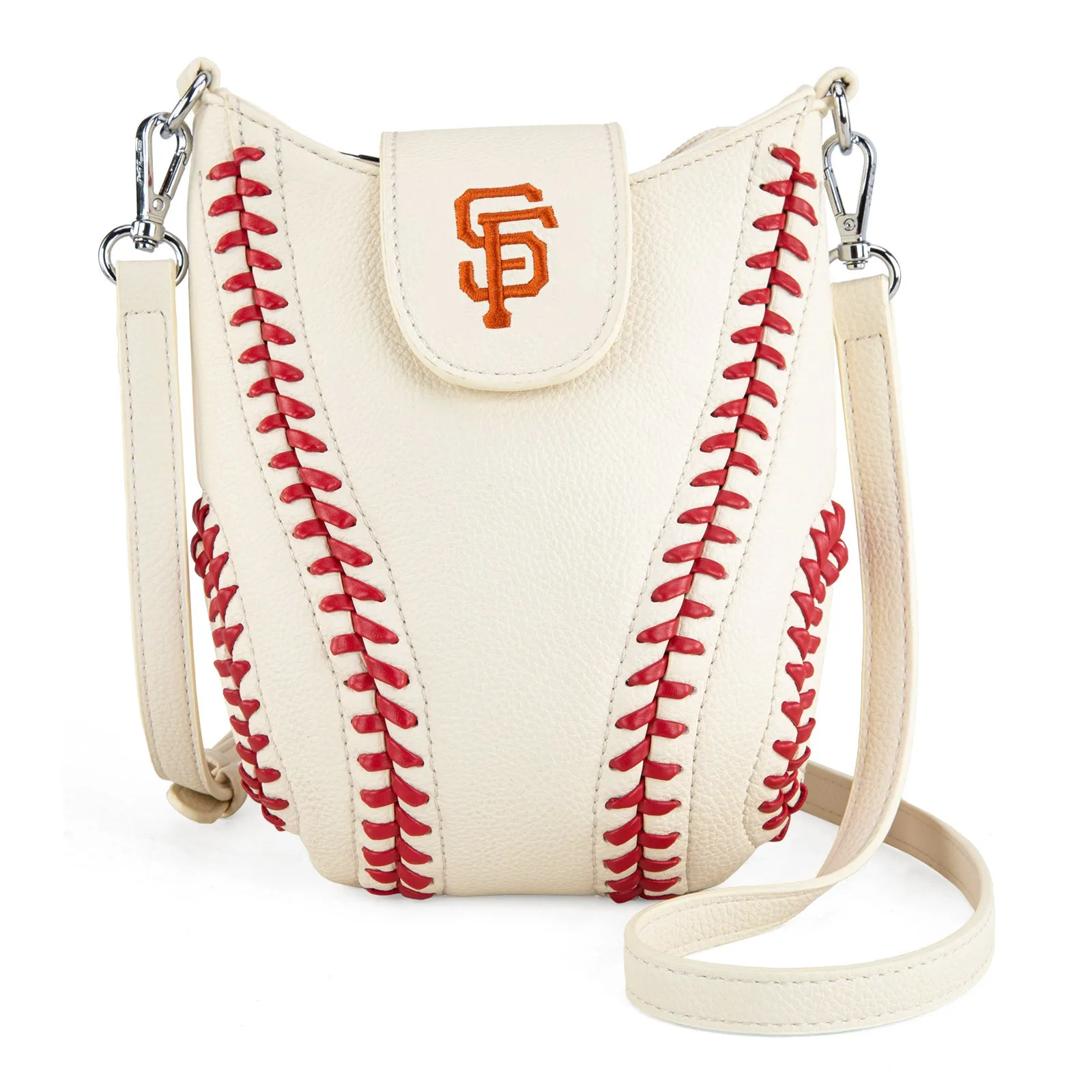 MLB-SF105  MLB San Francisco Giants Team Baseball Stitch Crossbody - Beige