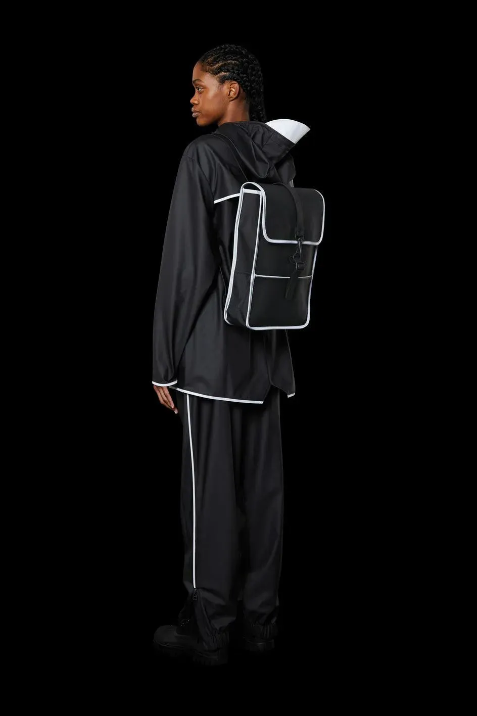 Mochila Mini Rains Black Reflective