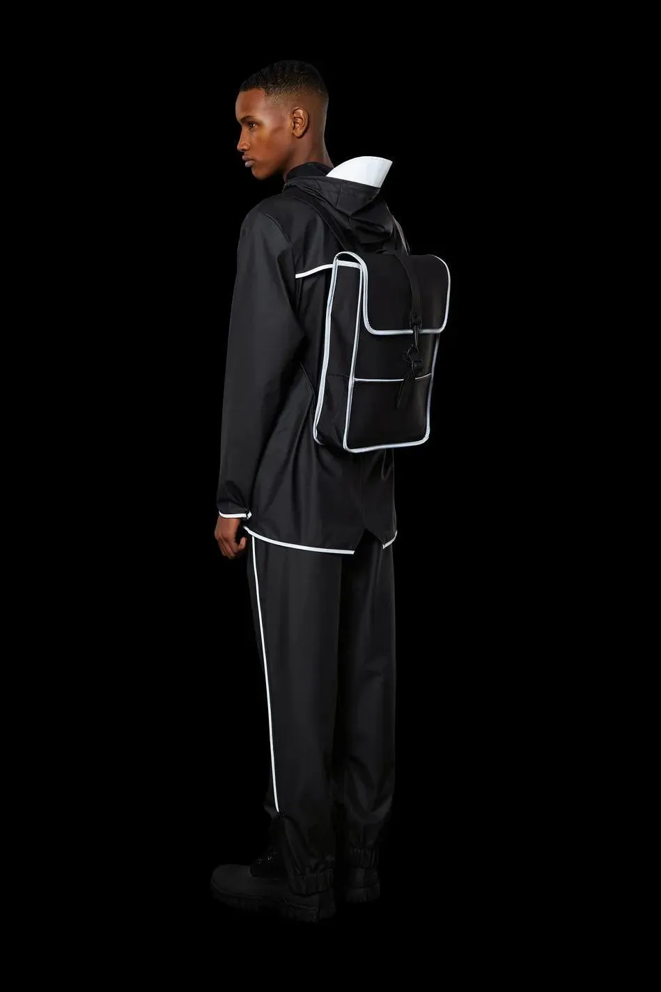 Mochila Mini Rains Black Reflective