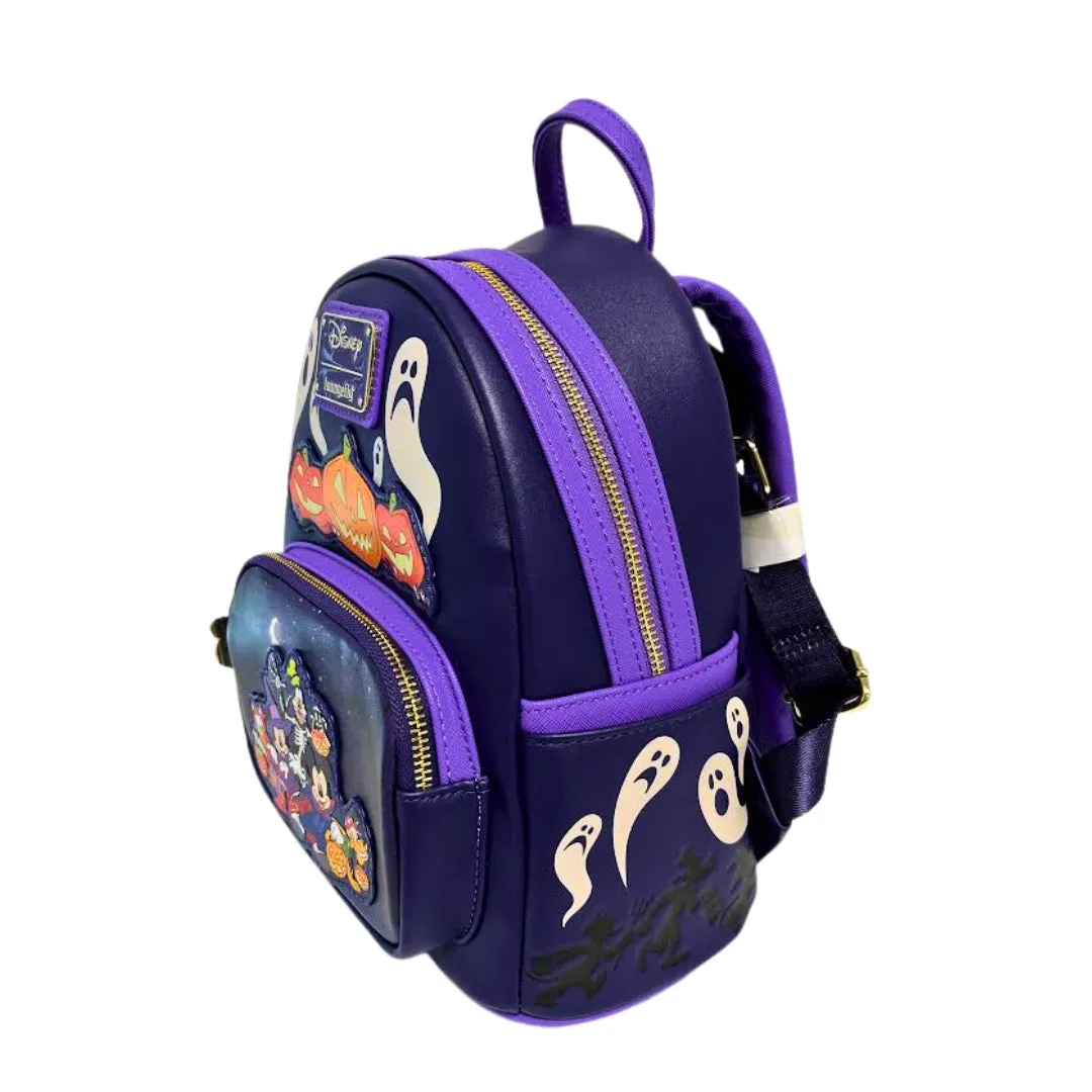 Modern Pinup Exclusive Loungefly Mickey and Friends Halloween Glow in the Dark Mini Backpack