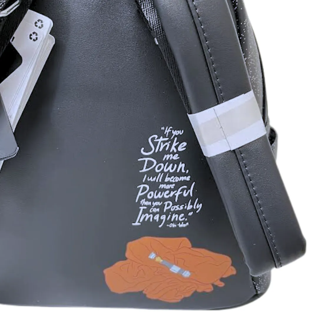 Modern Pinup Exclusive Loungefly Star Wars Darth Vader and Obi-Wan Light Up Lightsaber Mini Backpack