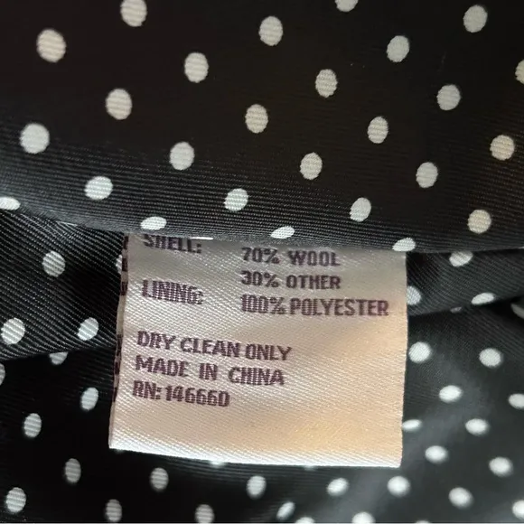MOMO Maternity Black Wool Hooded Lined Duffle Coat Size Small Classic Preppy