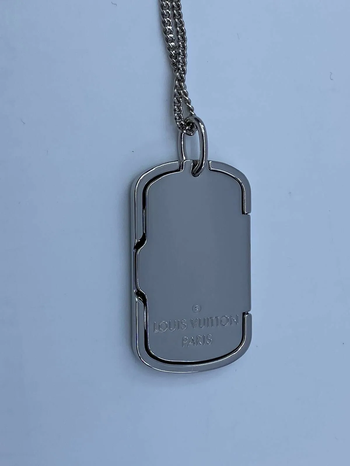 Monogram Locket Necklace Dog Tag