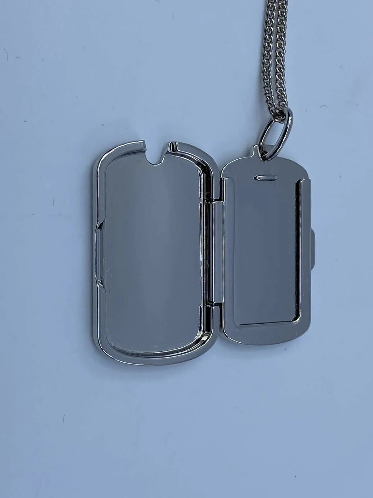 Monogram Locket Necklace Dog Tag