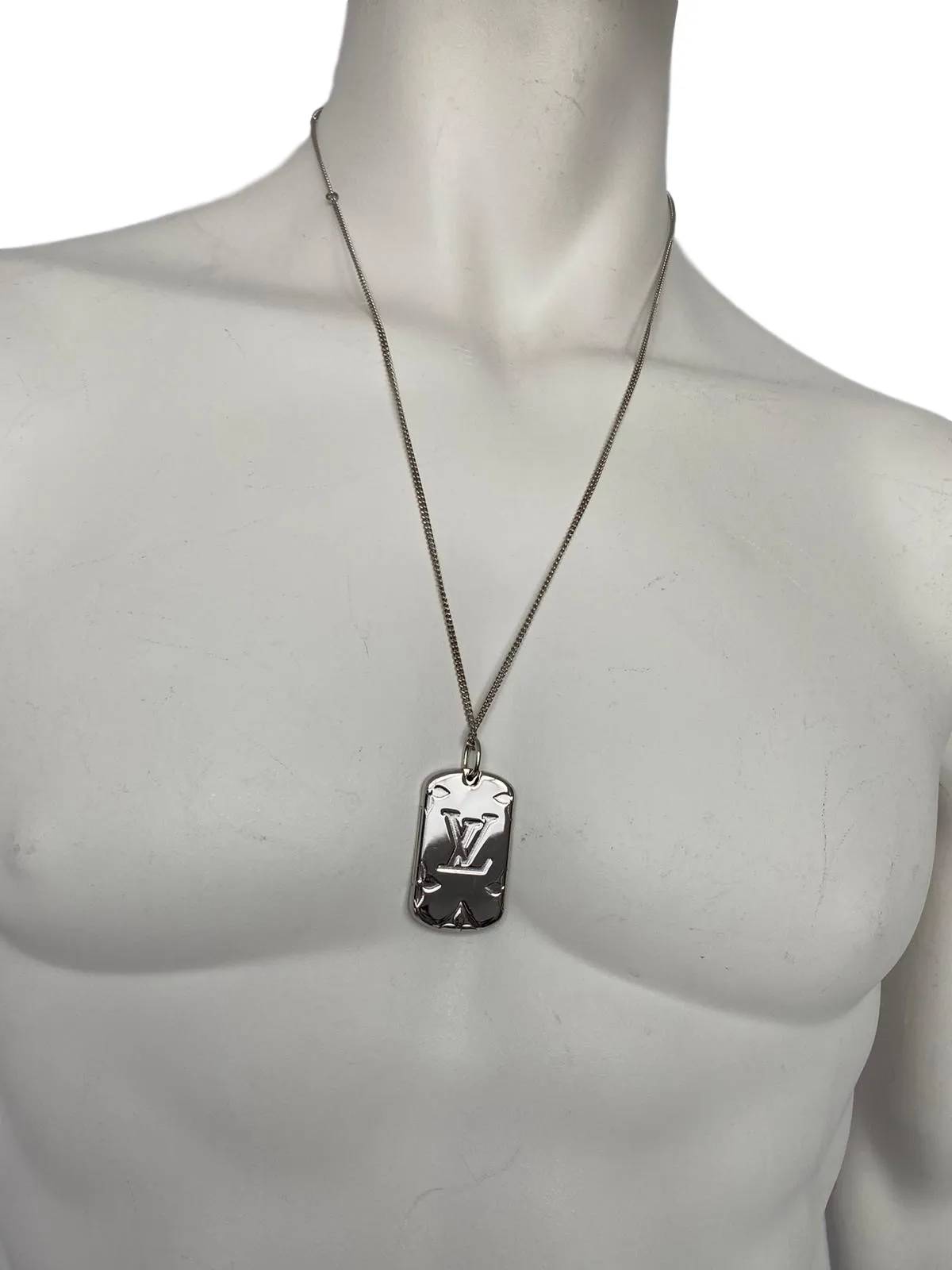 Monogram Locket Necklace Dog Tag