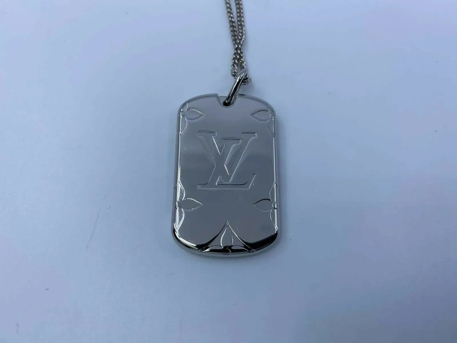 Monogram Locket Necklace Dog Tag