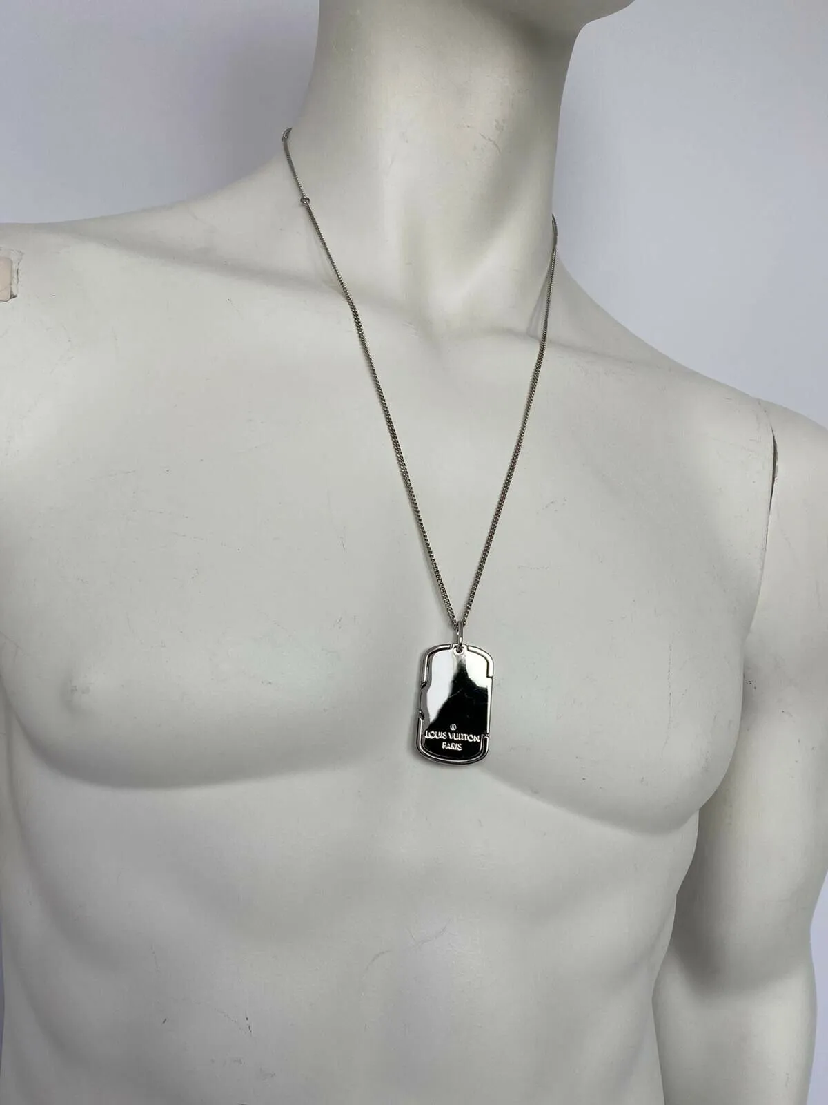 Monogram Locket Necklace Dog Tag