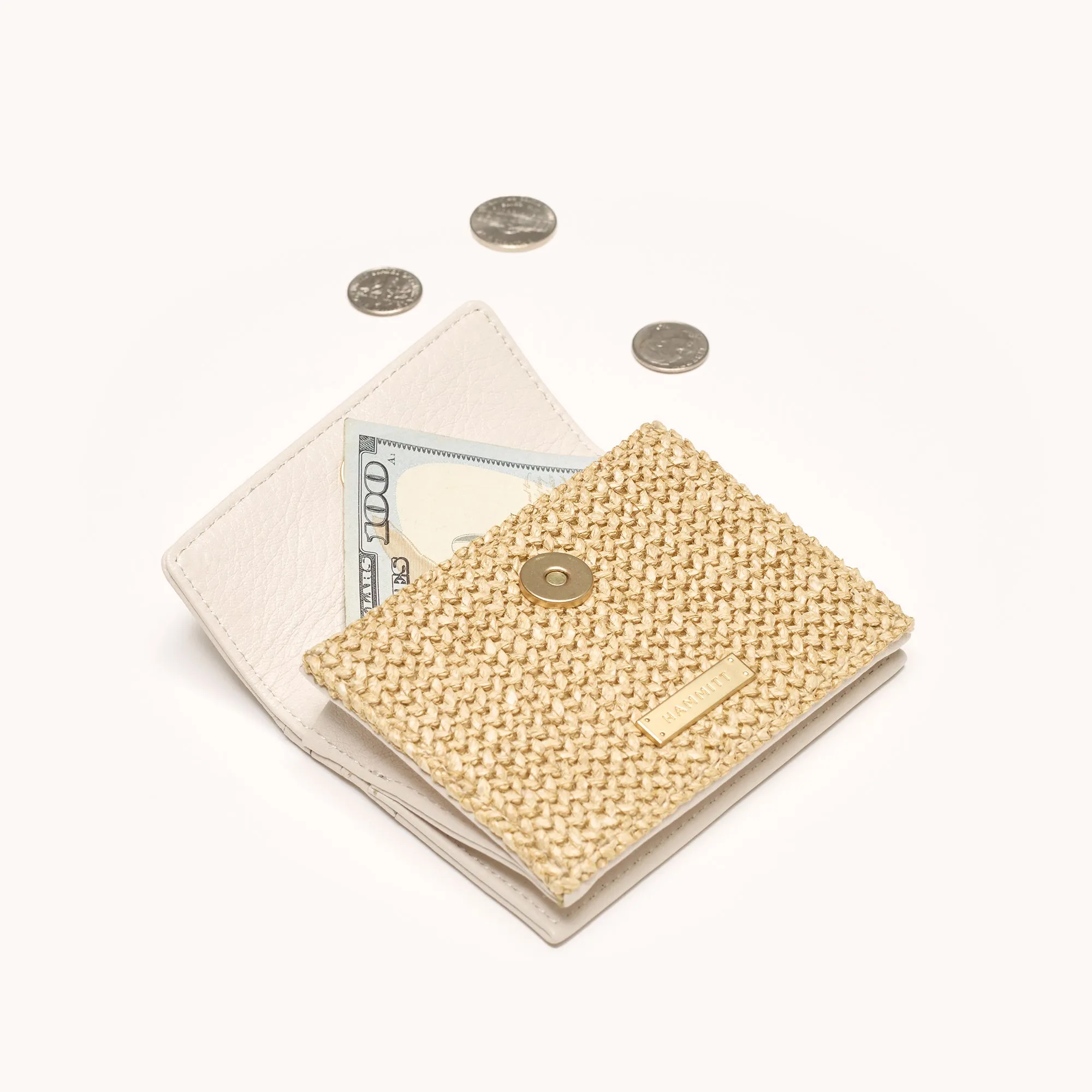Montana Pocket | Calla Lily White Raffia/Brushed Gold