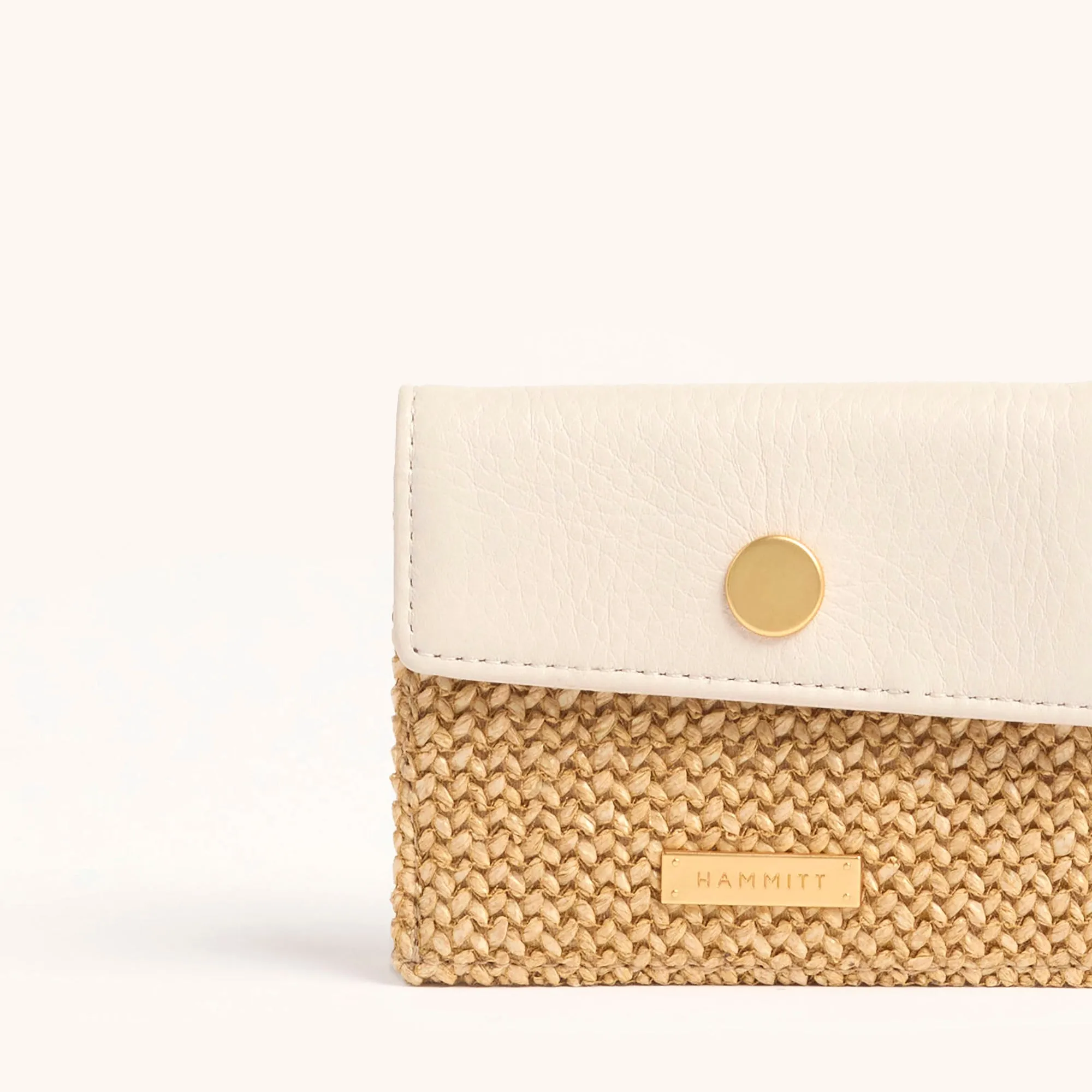 Montana Pocket | Calla Lily White Raffia/Brushed Gold
