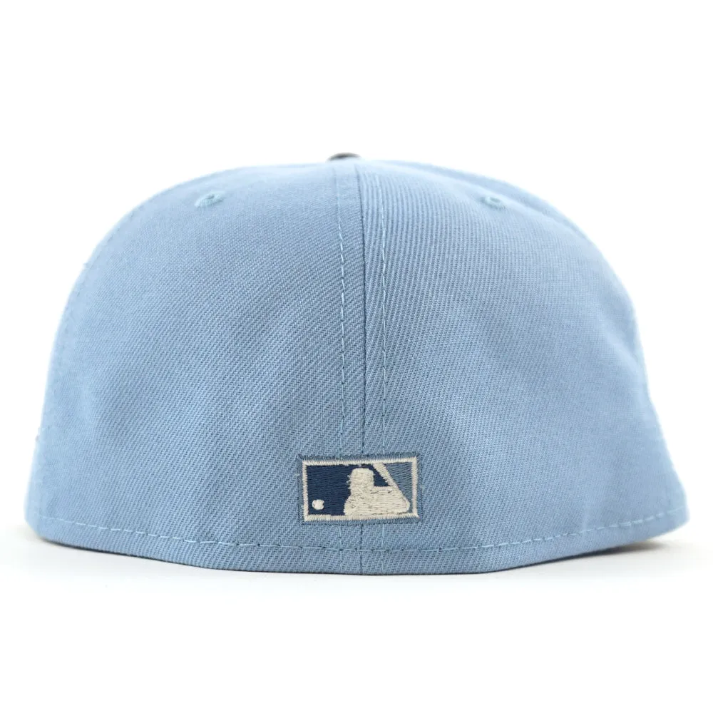 Montreal Expos 35th Anniversary New Era Fitted 59Fifty Hat (GITD BIRDSEYE BLUE NAVY SEASHORE BLUE Under Brim)