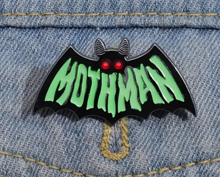 Mothman Glow In The Dark Mothman Enamel Metal Pin Badge Brooch Accessories For Backpack Clothes Coat Mothman Figure