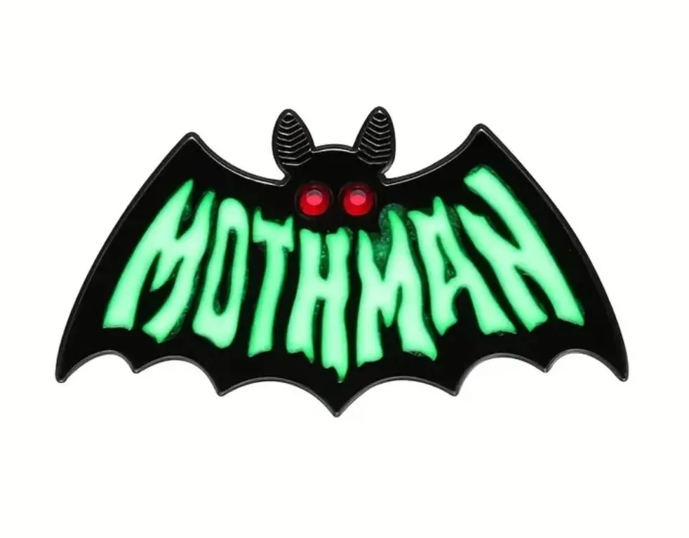Mothman Glow In The Dark Mothman Enamel Metal Pin Badge Brooch Accessories For Backpack Clothes Coat Mothman Figure