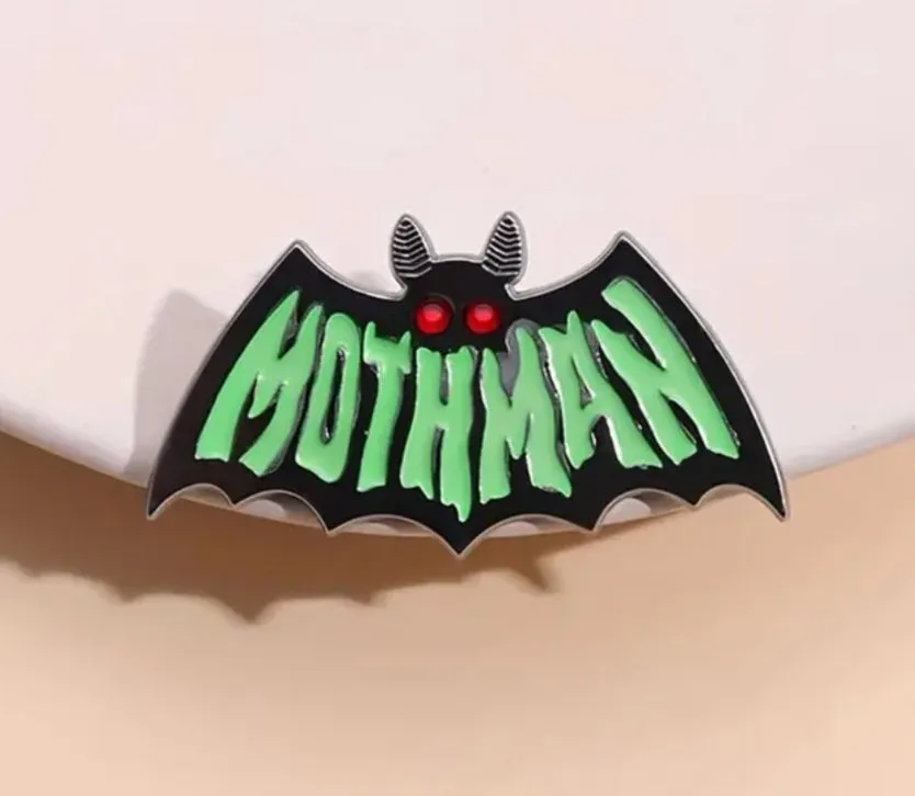 Mothman Glow In The Dark Mothman Enamel Metal Pin Badge Brooch Accessories For Backpack Clothes Coat Mothman Figure