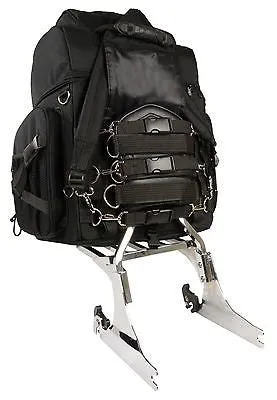 MOTORCYCLE LARGE GREY SISSY TRAVEL BAR BAG NYLON BACK PACK TRAVEL LUGGAGE NEW