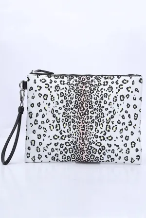 Multicolored Leopard Clutch Bag