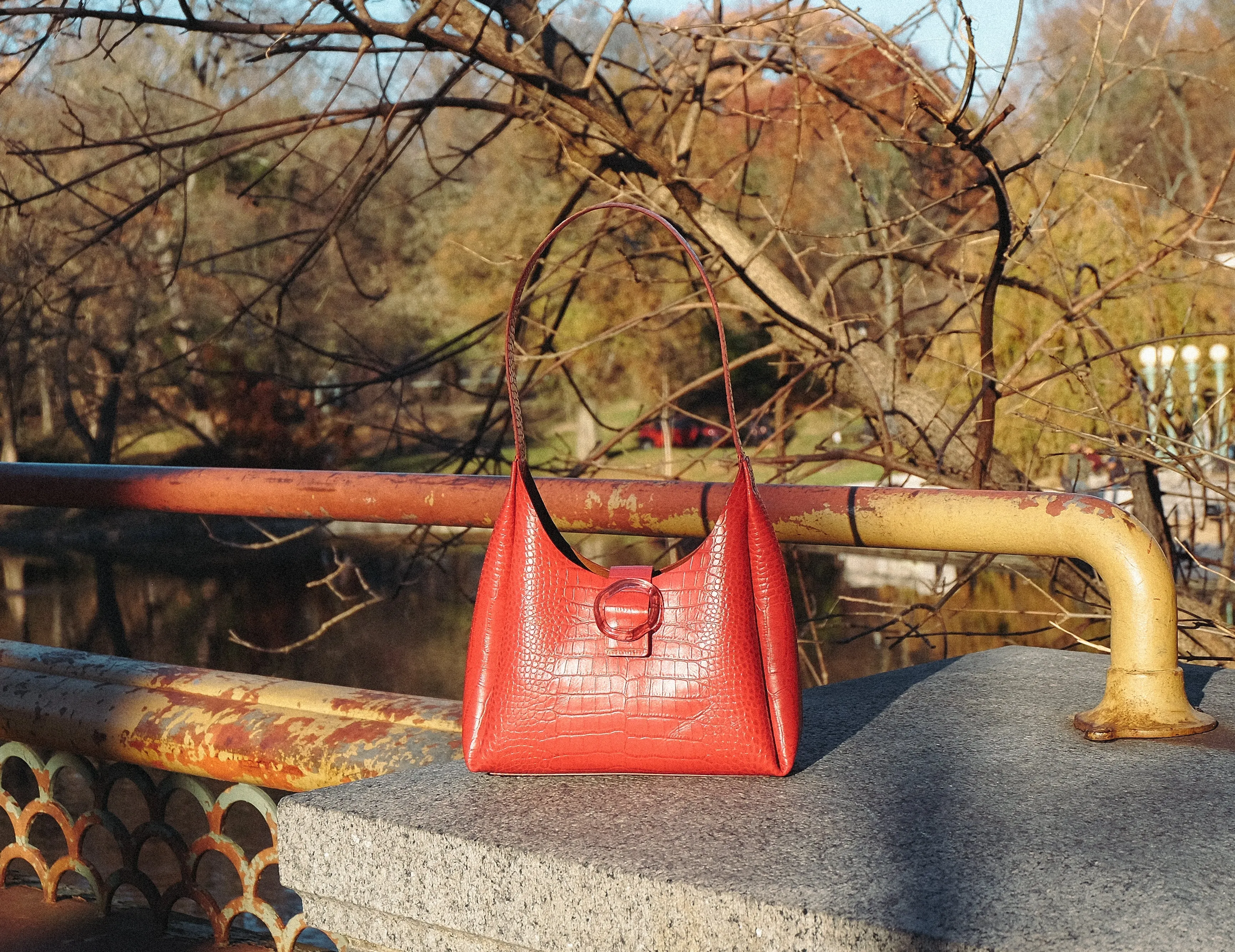 Nº53 Plis Tote - Rouge Croc