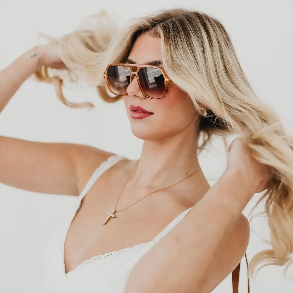 Natalie Oversized Aviator Sunglasses by Pretty Simple (Ships in 2-3 Weeks)