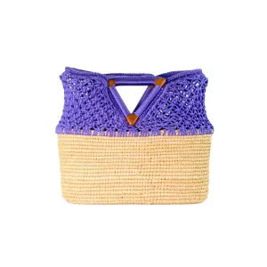 Netted Beach Basket in Purple