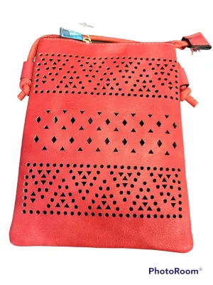 New Ecosse Design Crossbody leather purse, Red! Rear pocket to hold your Phone! Great Quality!