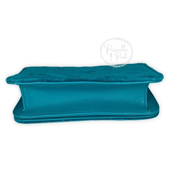 NEW GUCCI Marmont GG Velvet Mini Bag Teal